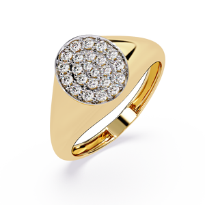 Bague signet classique à grappe de diamants ronds, bijou élégant et audacieux, cadeau étincelant pour lui, mode intemporelle - Product Image 2