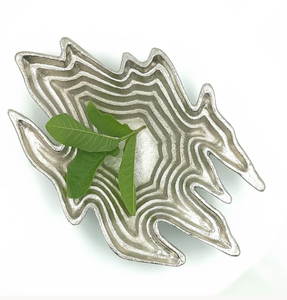 Tazón de mesa de aluminio y Metal creativo para servir comida, diseño único, cuenco para servir frutas de Metal plateado para fiestas de boda - Product Image 1