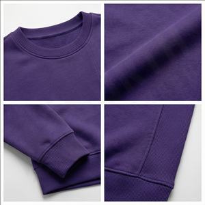 Sweat-shirt à col rond en coton pour femmes Vente en gros Sweat-shirt oversize à épaules tombantes décontracté Sweats à capuche pour femmes Sweat-shirt en coton - Product Image 4