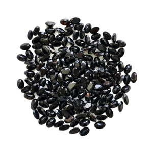 Pierre précieuse en onyx noir naturel, taille ovale 6x4 mm, pour la fabrication de bijoux - Product Image 2