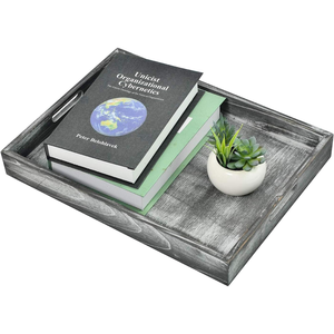 Bandejas de madera baratas del precio al por mayor y MOQ bajo para los vendedores en línea Bandeja de madera de mango de la venta caliente de la calidad superior con manijas - Product Image 3