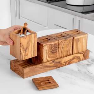 Boîte à épices artisanale en bois de Sheesham avec motif gravé – Organisateur d'épices en bois de qualité export - Product Image 3
