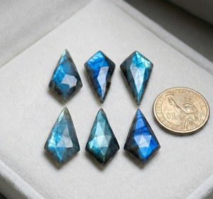 Piedra Preciosa Natural de Labradorita en Forma de Cometa, Corte Facetado en Ambos Lados con Destello Azul, 10x15mm, Piedra Suelta para Diseñadores de Joyería, Venta al Por Mayor - Product Image 4