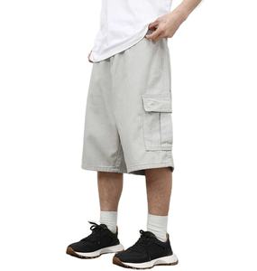 Short d'été en denim décontracté à boutons, jorts larges avec poches, short cargo en denim pour hommes, personnalisation - Product Image 5