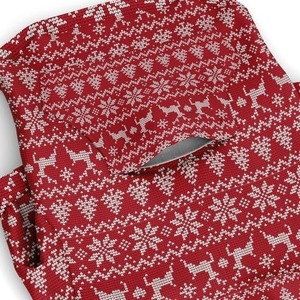 Christmas Red Cotton Classic Knit Hoodie for Dogs with Comfortable Winter Wear - Product Image 5