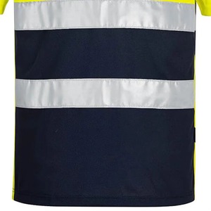 เสื้อโปโลนิรภัยแบบสะท้อนแสงสำหรับผู้ชาย แขนสั้น สีตัดกัน ปรับแต่งได้ - Product Image 6