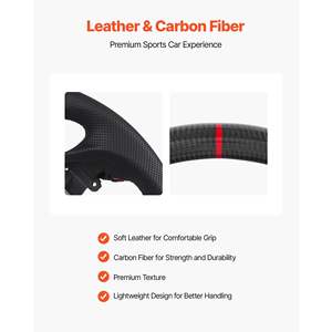 Volant de direction en cuir à fond plat en forme de D en fibre de carbone pour Infiniti G37 2007-2013, texture antidérapante, couture précise, voitures - Product Image 3