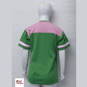Camiseta deportiva para mujer, suave, ligera y transpirable, diseño de bloques de color verde y rosa, mangas cortas con detalle de rayas. - Product Image 3