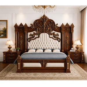 Juego de Cama de Lujo con Cabecera Alta King/Queen, Madera de Teca, Tamaño California King, Diseño Antiguo Duradero, Suite de Dormitorio - Product Image 1