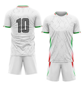 Custom Sublimated Soccer Jersey Men's Blue White <b>Shorts</b> Set Breathable 100% <b>Polyester</b> Player Name Number 10 All Seasons - Product Image 2