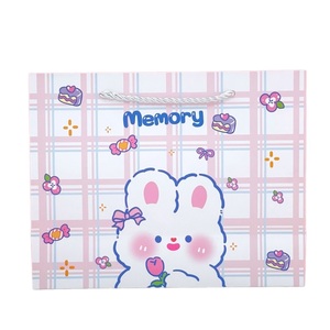 Cute Animal Printed <b>Gift</b> <b>Bag</b> with Plaid Background Eco-Friendly, Durable, and Perfect for Party Favors, Birthdays (Style 02) - Product Image 4