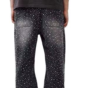 Jean évasé coupe droite en denim léger de haute qualité avec logo personnalisé, jambe large, très demandé - Product Image 3