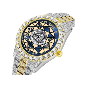 Reloj de Lujo para Hombre, Estilo Hip Hop, con Incrustaciones de Moissanita, Cuarzo, Acero Inoxidable, Esfera de 46 mm, Visualización de Números Romanos - Product Image 4