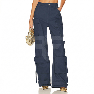 Pantalon cargo décontracté respirant pour homme, taille mi-haute, avec fermeture éclair et multiples poches, conception personnalisée, vente en gros OEM - Product Image 1