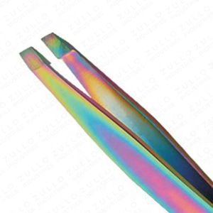 Pinzas para Cejas de Acero Inoxidable con Punta Inclinada, Color Arcoíris, Herramienta de Belleza y Cuidado Personal Premium, Diseño OEM - Product Image 3