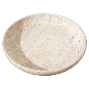 Cuenco Decorativo de Mármol Blanco Hecho a Mano, Bandeja Plana de Piedra Natural, Resistente al Calor, Ecológico, Elegante Centro de Mesa para Decoración del Hogar - Product Image 1