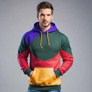 2023 Hot Sale Plus Size Men's Pullover Hoodie Full Sleeve Cotton <b>Hoodies</b> <b>Plain</b> Technique Comfortable Multi-Color OEM for Spring - Product Image 2
