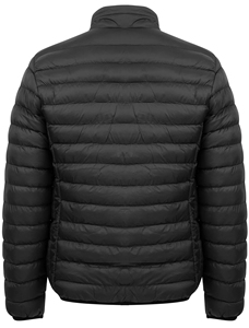 Veste matelassée slim pour homme, coupe-vent, fermeture éclair, col montant, couleur unie, vêtement d'extérieur décontracté pour l'hiver, 100% polyester - Product Image 2