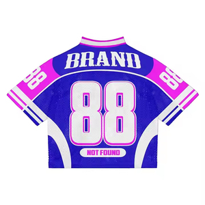 เสื้อฟุตบอลสไตล์อเมริกันเรโทร ปักลายตามสั่ง คุณภาพสูง ผ้าตาข่าย ระบายอากาศ ดูดซับความชื้น ป้องกันแบคทีเรีย สำหรับฤดูร้อน - Product Image 4