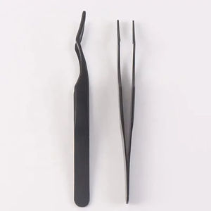 Pince à cils en acier inoxydable antistatique de haute précision, durable, pour pose de faux cils, outil professionnel pour débutants - Product Image 4