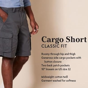 Shorts cargo classiques pour homme, 10 pouces, avec plusieurs poches, pour les occasions décontractées, le travail et les activités de plein air - Product Image 2