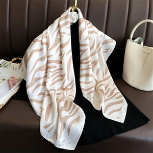 90*90cm Zebra Stripes Print Head <b>Scarf</b> for Women Silk <b>Square</b> <b>Scarves</b> Foulard Bandana Fashion Decorate Hijab Female Neckerchief - Product Image 3
