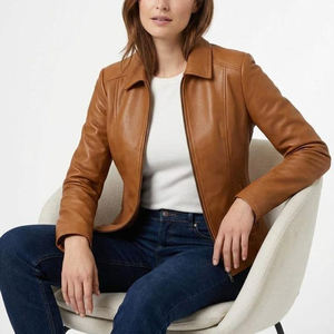 Veste en cuir pour femme, vêtement d'extérieur chaud pour l'hiver, option élégante pour un usage décontracté - Product Image 6