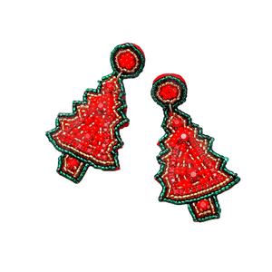 Pendientes colgantes rojos de Navidad Nueva llegada Cuentas hechas a mano transfronterizas Oro Creativo de moda para fiestas Estilo Cristiano - Product Image 1