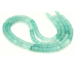 Cuentas Planas de Calcedonia Aqua Natural de 5-6 mm, Cuentas de Calcedonia Azul Cielo Lisas de 15 Pulgadas, Cuentas de Piedras Preciosas Heishi, Joyería al por Mayor - Product Image 3
