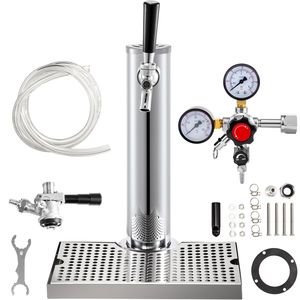 Kit Torre Kegerator in Acciaio Inossidabile con Kit di Conversione per Birra a Singolo Rubinetto (Senza Serbatoio) - Kegerator Deluxe per Birra Fresca - Product Image 1
