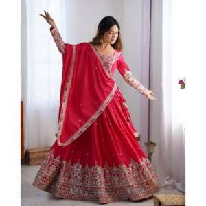 Conjuntos de mujer de moda Hermosa Lehenga Choli con codificación Dori Thread & Sequence Work - Product Image 3