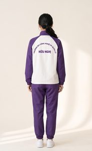 Veste coupe-vent uniforme universitaire UTM pour femme, violet et blanc, luxe, haute qualité - Product Image 1