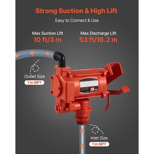 Pompe de transfert de carburant électrique 110 V CA, 20 GPM/76 L/min, avec buse d'arrêt automatique et tuyau de décharge pour carburant diesel - Product Image 3