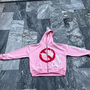 Conjunto de Sudadera con Capucha y Cordón Ajustable de Algodón 100% de Forro Polar, Estampado, de Talla Grande, Estilo Hip Hop, Novedad, Personalizable con Logotipo, para Invierno - Product Image 1