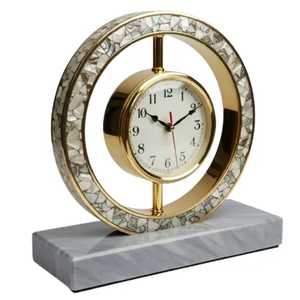 Square Hanging Roman Numeral <b>Clock</b> Golden Frame Stainless Steel Base Art Deco Wave <b>Movement</b> Mechanical Silent Alarm Desk - Product Image 2
