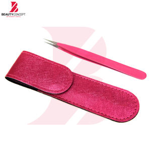 Pinzas para Extensión de Pestañas, Totalmente Personalizadas, Hechas a Mano, de Acero Inoxidable Puro, Color Rosa Oscuro, Punta Curva, Juego de Pinzas - Product Image 2