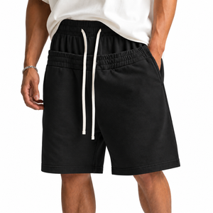 Custom Double Waistband Sweat <b>Shorts</b> 400 GSM 100% Cotton Baggy Streetwear <b>Shorts</b> - Product Image 6