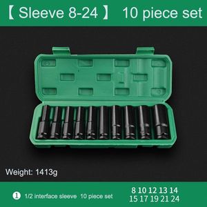 Set di 10 Pezzi di Chiavi a Bussola Pneumatiche Estese per Avvitatore Elettrico 8-24mm, Tipo Esagonale, Dimensioni Compatte per Uso Pratico - Product Image 4