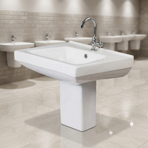 European <b>Wall</b> Mount Ceramic Wash Basin Half Pedestal Lavabo Sink And Stand For Bathroom Home Kitchen Use - Product Image 2