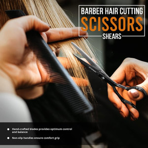 Premium 6.5 pouces noir ciseaux de coiffure soins ciseaux de coupe de cheveux rasoir lisse lames tranchantes beauté soins personnels - Product Image 4