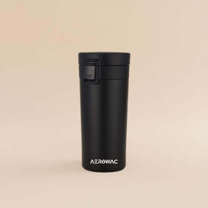 Gobelet à café réutilisable en acier inoxydable noir mat durable, avec isolation thermique sous vide, tasse de voyage anti-fuite avec couvercle à clapet. - Product Image 3