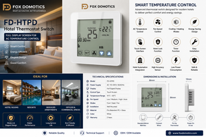 Termostato Inteligente con Pantalla Táctil y Control Digital de Pared para HVAC, Refrigeración y Calefacción, Automatización del Hogar y Uso en Hoteles - Product Image 3