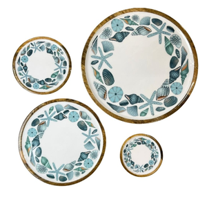 Venta Directa de Fábrica: Tazón de Madera con Diseño de Estrella de Mar y Conchas, Esmaltado, para Servir Alimentos, Utensilios de Cocina, Uso en Bodas - Product Image 5