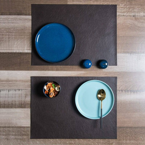 Leather <b>Placemats</b> Premium Mats &Modern Silicone <b>Placemats</b> <b>Rectangle</b> Non-Slip Dark Gray Table Mats for Dining Set - Product Image 3