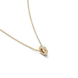 Collares con espaciadores tipo Rondel de oro macizo de 14k y 18k con diamantes redondos cultivados en laboratorio, de 15-18 pulgadas, minimalistas, con dijes de mini rueda, al por mayor - Product Image 5