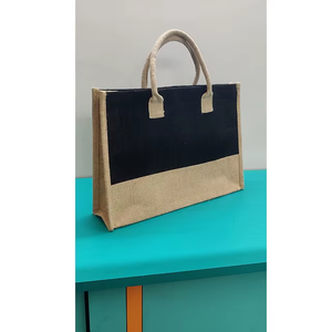 Sac fourre-tout en toile de jute de qualité supérieure avec logo personnalisé |   Sac d'épicerie réutilisable avec poignée pliable |   Sac cadeau en toile écologique en gros, Inde - Product Image 6