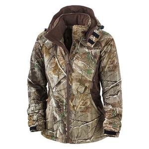 Veste camouflage de qualité supérieure, coupe classique avec capuche, motif Bottomland Real Tree, fermeture éclair, veste tactique de chasse - Product Image 2