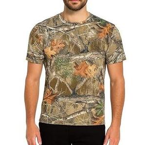 เสื้อยืดคอเต่าครึ่งแขนลายพรางต้นไม้ สำหรับผู้ชาย ผ้าฝ้าย 100% เหมาะสำหรับการล่าสัตว์ ตกปลา ลายพรางแบบ Bottomland - Product Image 6