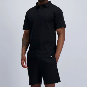 Camiseta de Cuello Redondo Oversize para Hombre con Diseño de Hombros Caídos, Material Personalizado de Alta Calidad, Conjunto de Moda de Dos Piezas, ¡Venta Caliente! - Product Image 5
