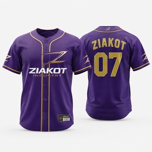 Maillot de baseball pour homme ZIAKOT INDUSTRY, sublimé, manches courtes, coupe classique, évacuation de l'humidité, respirant, vêtements de sport - Product Image 2